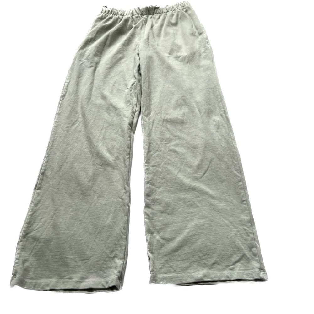John Galt PANTS Pale Green Size 3 Made in Italy 100% Cotton Straight Leg Pull on